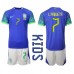 Billige Brasil Lucas Paqueta #7 Bortetrøye Barn VM 2022 Kortermet (+ korte bukser)